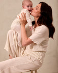 Cream Pointelle Short-Sleeve Women’s Sleep Set
