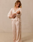 Rose Toile Tie-Top Long-Sleeve Women’s Sleep Set