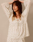 Strawberry Tie-Top Long-Sleeve Women’s Sleep Set