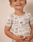 Bleu Toile Short-Sleeve Toddler Sleep Set