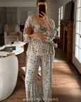 Bleu Toile Tie-Top Long-Sleeve Women’s Sleep Set