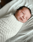Driftwood Stripe Swaddle + Hat Set