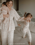 Rose Toile Tie-Top Long-Sleeve Women’s Sleep Set