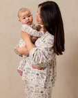 Bleu Toile Tie-Top Long-Sleeve Women’s Sleep Set