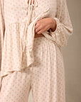 Blush Floret Tie-Top Long-Sleeve Women’s Sleep Set