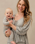 Green Gingham Tie-Top Long-Sleeve Women’s Sleep Set
