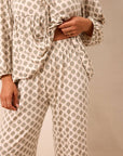 Thistle Block Tie-Top Long-Sleeve Women’s Sleep Sets