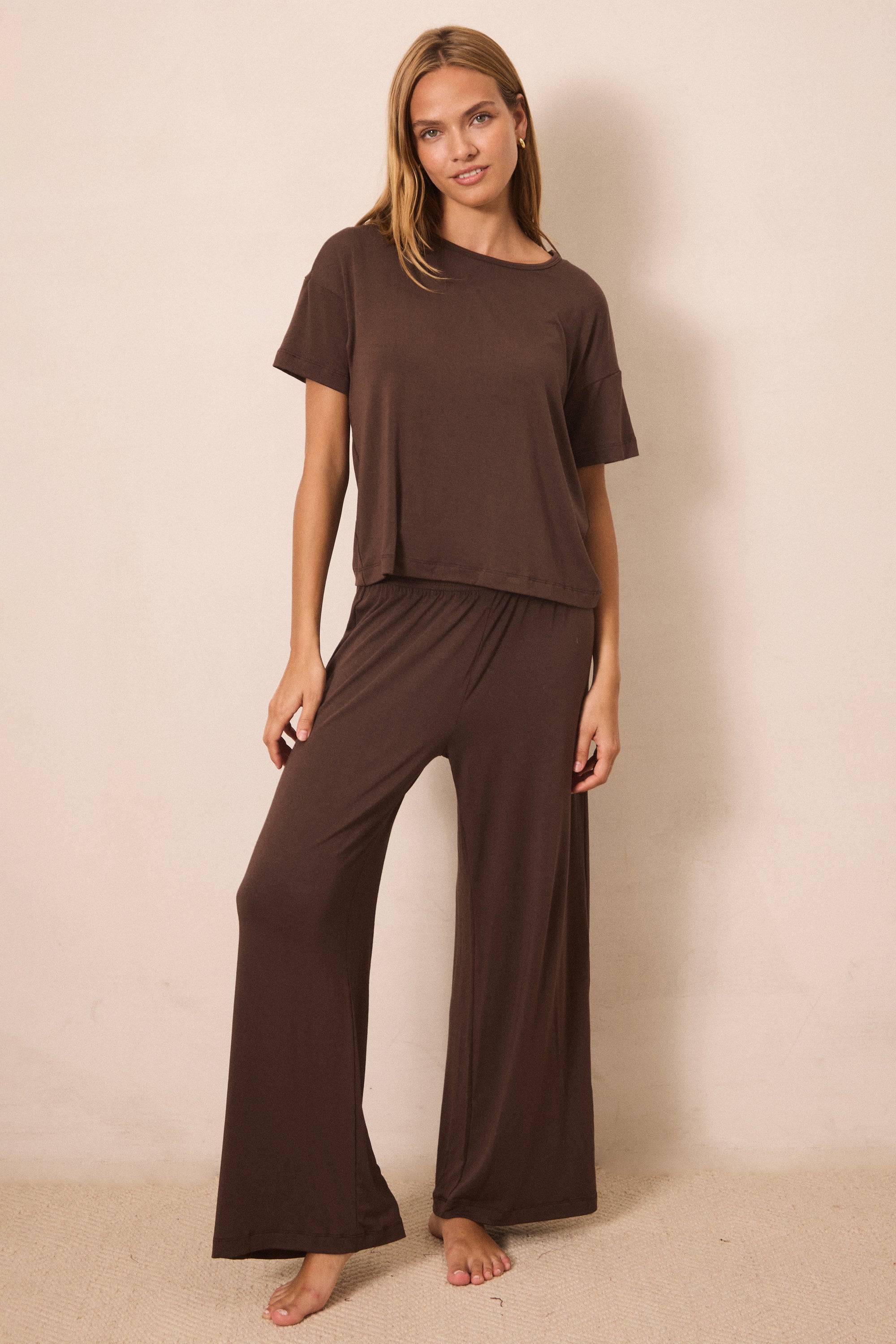 Cacao Short-Sleeve Women’s Sleep Set