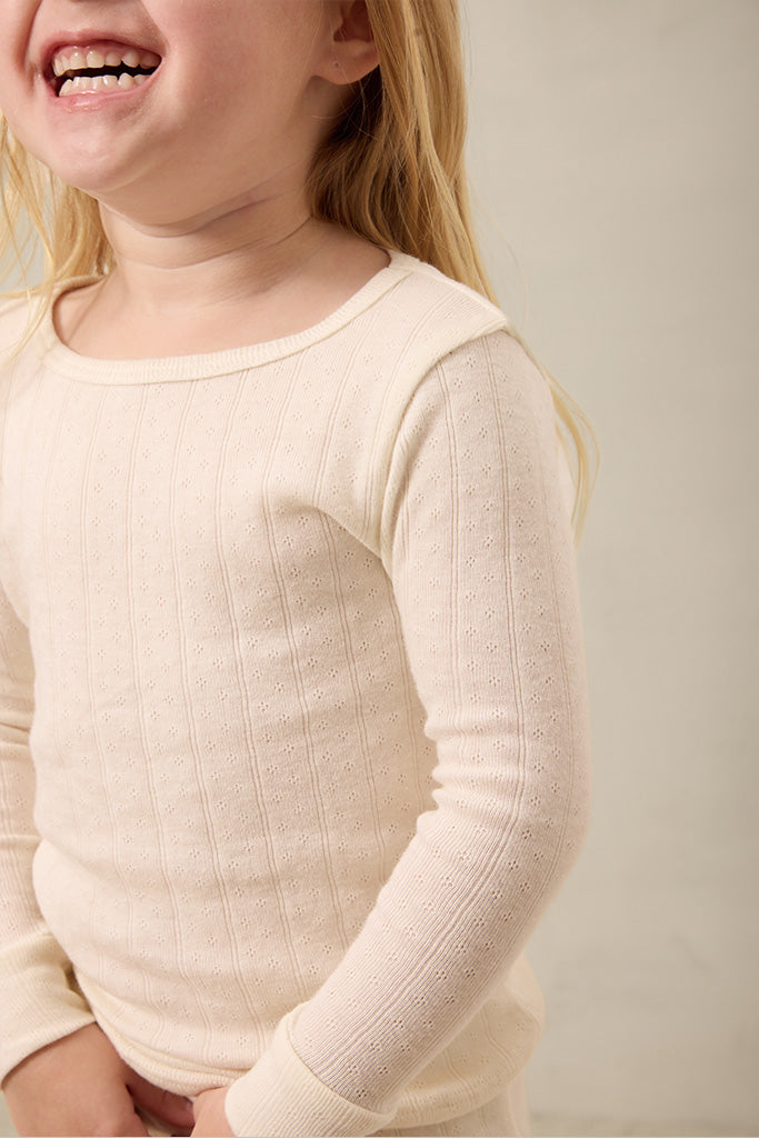 Cream Pointelle Toddler Sleep Set