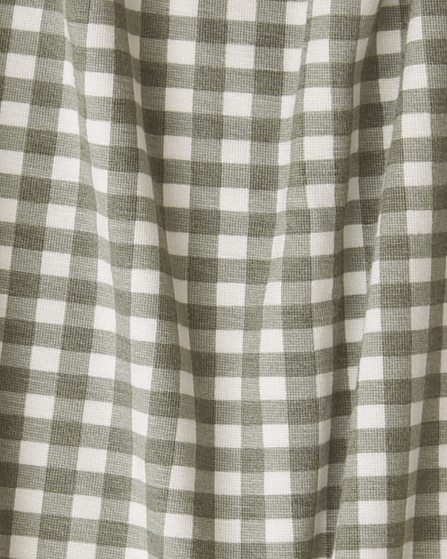 Close-up of green and white gingham fabric