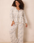 Bleu Toile Tie-Top Long-Sleeve Women’s Sleep Set