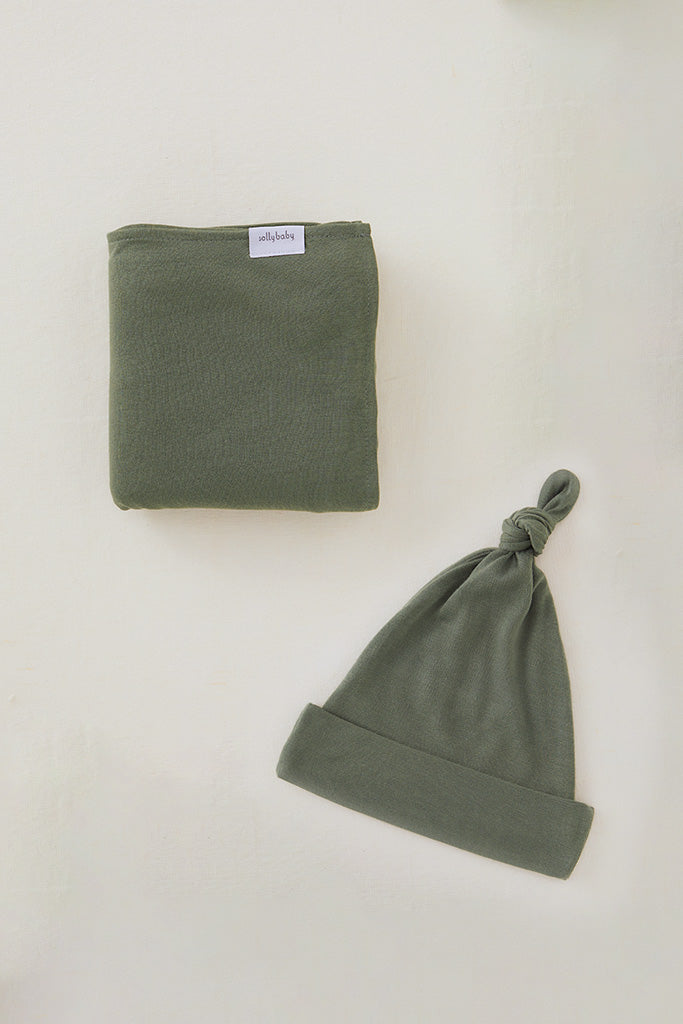 basil swaddle and hat set product image