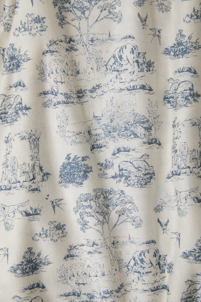 Bleu Toile Tie-Top Long-Sleeve Women’s Sleep Set