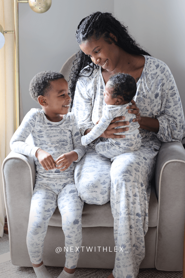 Bleu Toile Tie-Top Long-Sleeve Women’s Sleep Set