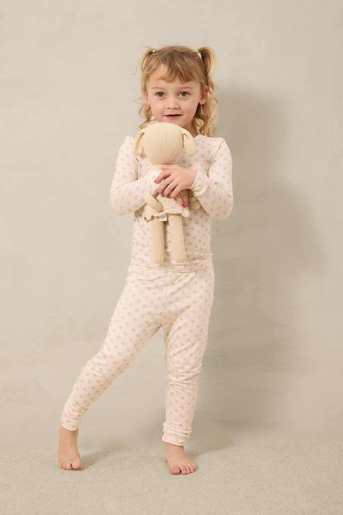Image of Solly Baby's Blush Floret Toddler Sleep Set.