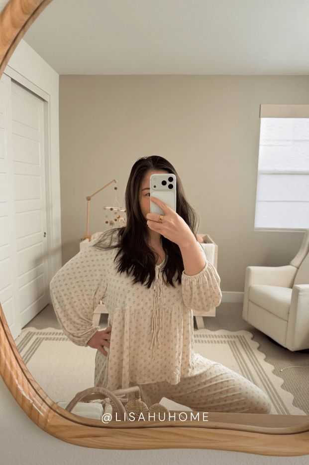 Blush Floret Tie-Top Long-Sleeve Women’s Sleep Set