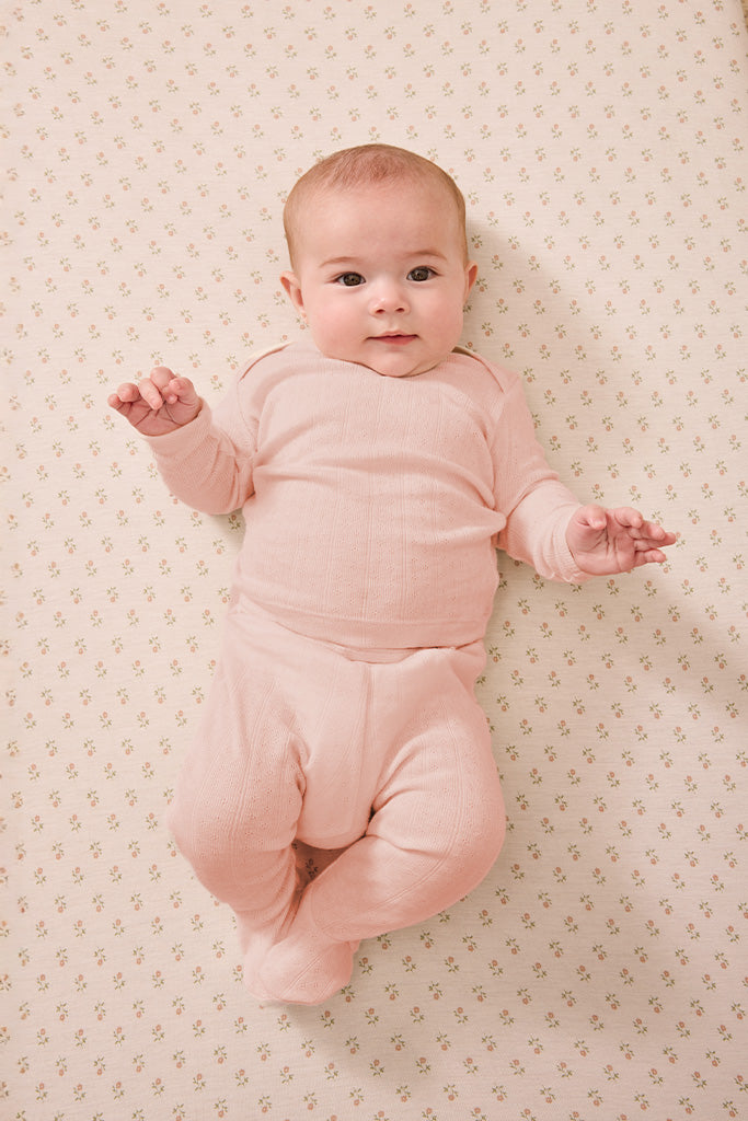 blush pointelle baby sleep set product image