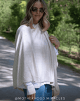 Cream Houndstooth Nursing Cover