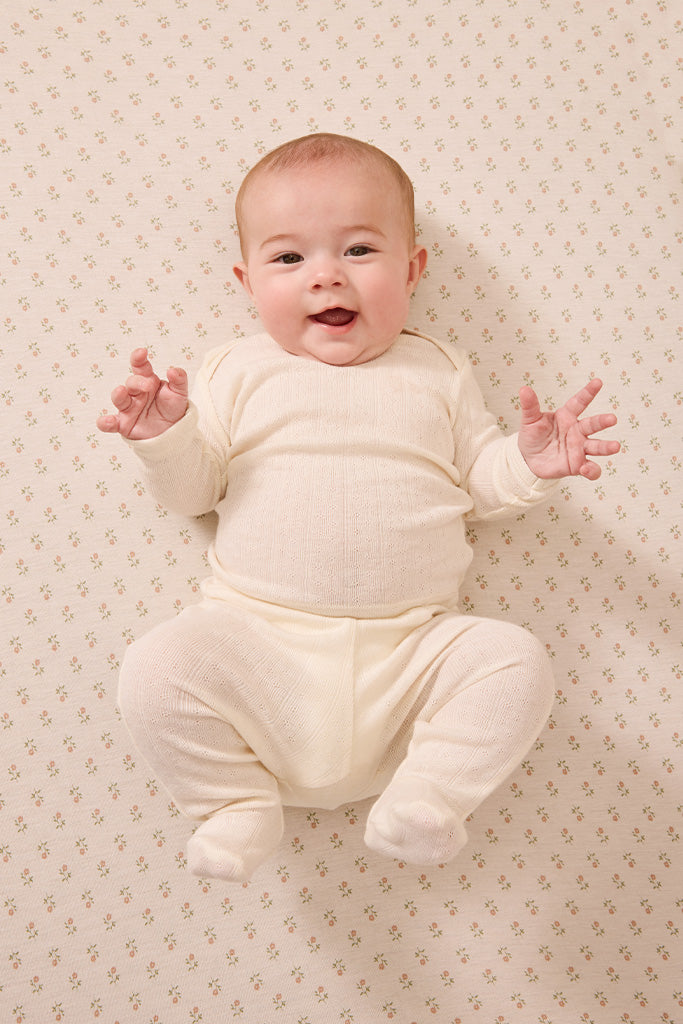 cream pointelle baby sleep set product image