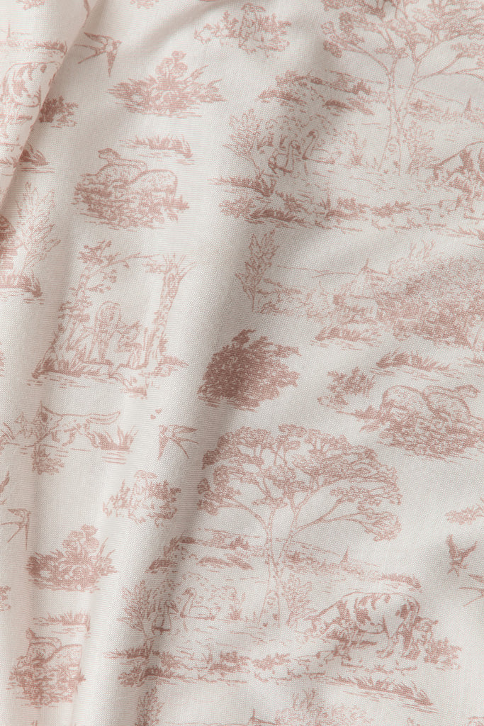 Rose Toile Tie-Top Long-Sleeve Women’s Sleep Set