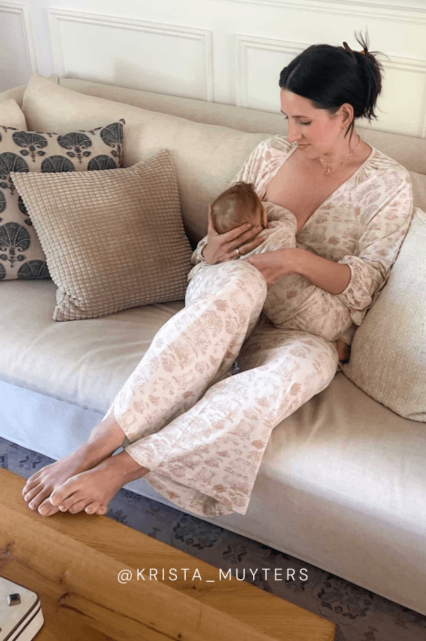 Rose Toile Tie-Top Long-Sleeve Women’s Sleep Set